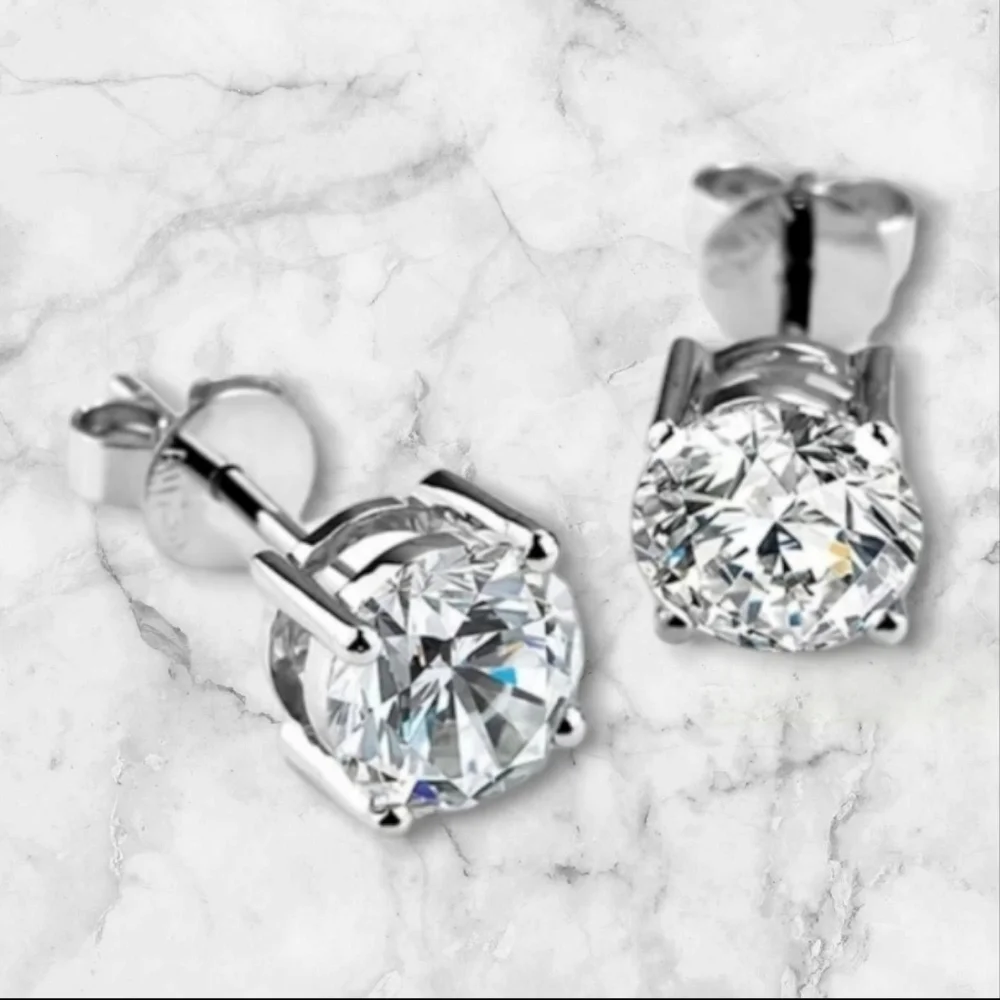 Moissanite 3 CT Mens Stud Earrings